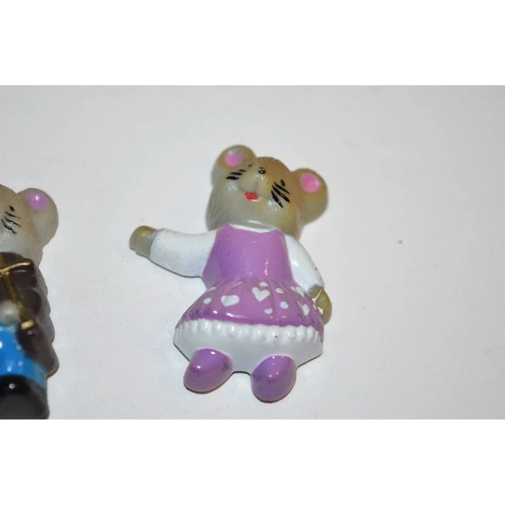 Vtg‎ Fridge Magnets 2 pc Mice Mouse Farmhouse Fiddle Square Dance Plastic retro